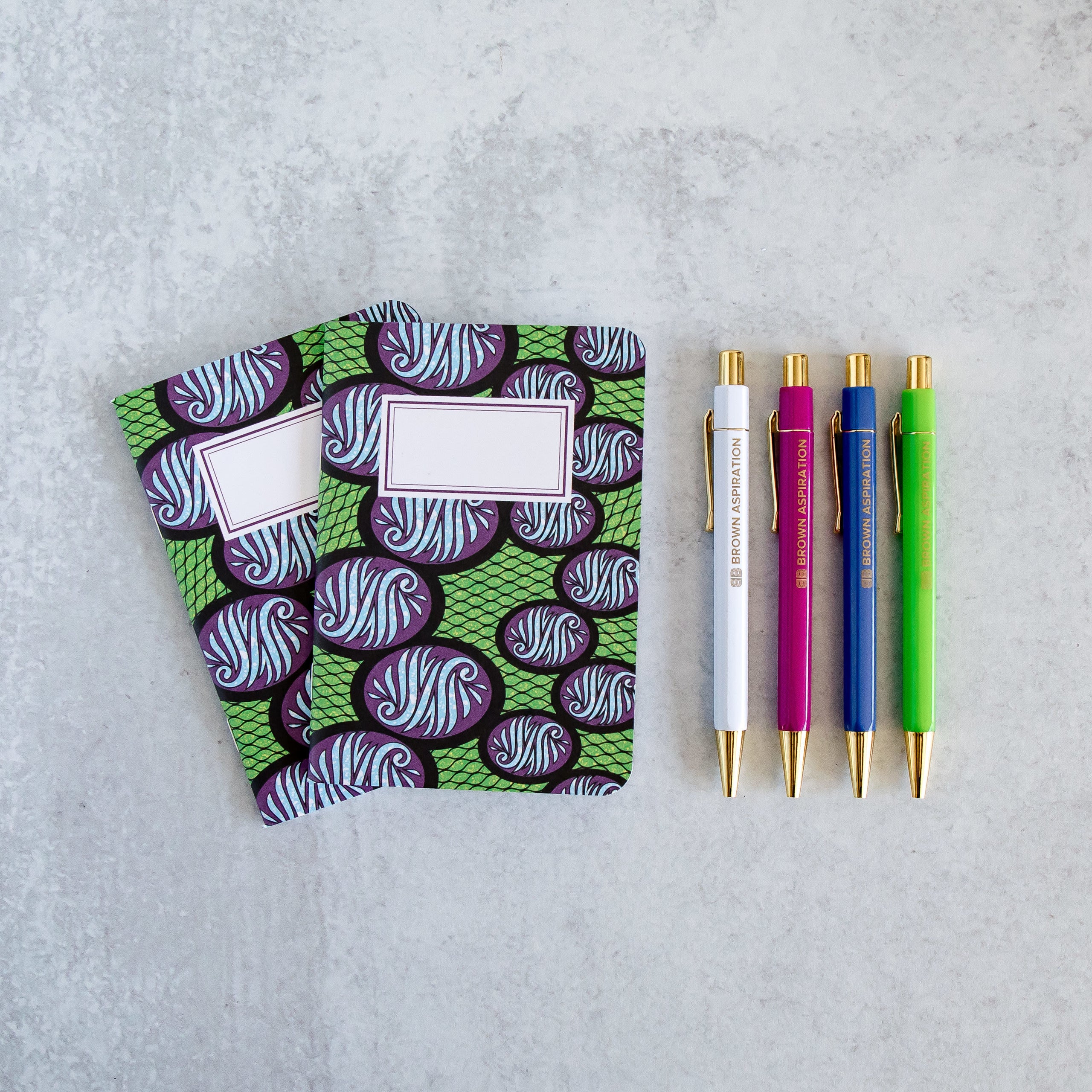 Ankara Wax #4 - Pocket Notebooks - Set of Two – Brown