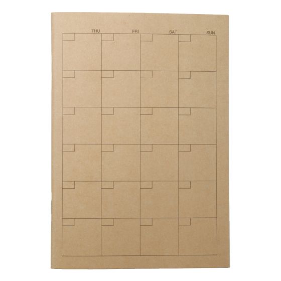 Work Notebook Spread A5 Monthly Spread Kraft Notebook - 5.5in x 8.25in, 30 Undated Sheets ...